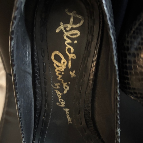 Alice + Olivia Black Peep Toe Heels - Picture 2 of 5